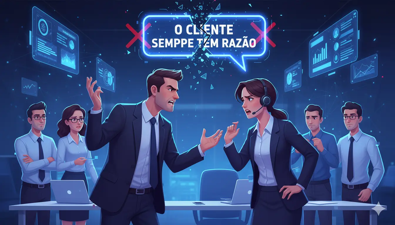 Pessoas discutindo simbolizando o mito de que o cliente sempre tem razão