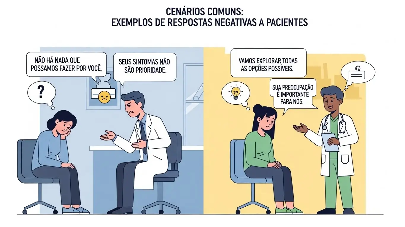 Exemplos de Respostas Negativas para Pacientes